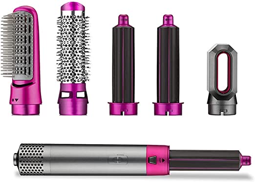 5-in-1 Electric Hair Dryer Brush & Styler Kit – Detachable Curling Wand