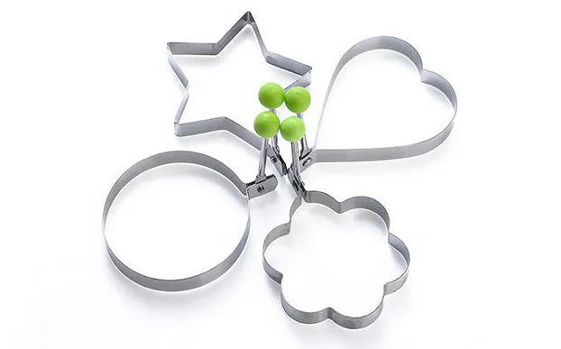 Pack of 4 Stainless Steel Egg Shapers | Star, Heart, Round & Flower Molds | Non-Stick Pancake & Egg Rings
