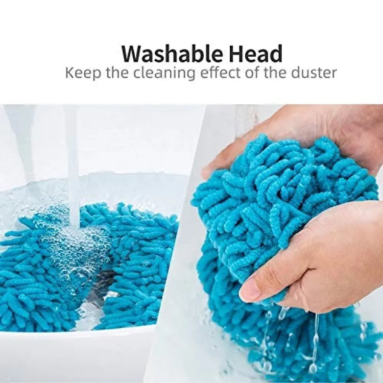 Long Reach Microfiber Duster with Extendable Stainless Steel Rod β Electrostatic Dust Magnet for Ceiling Fans, Cars & Windows | Washable & Flexible (Random Color)