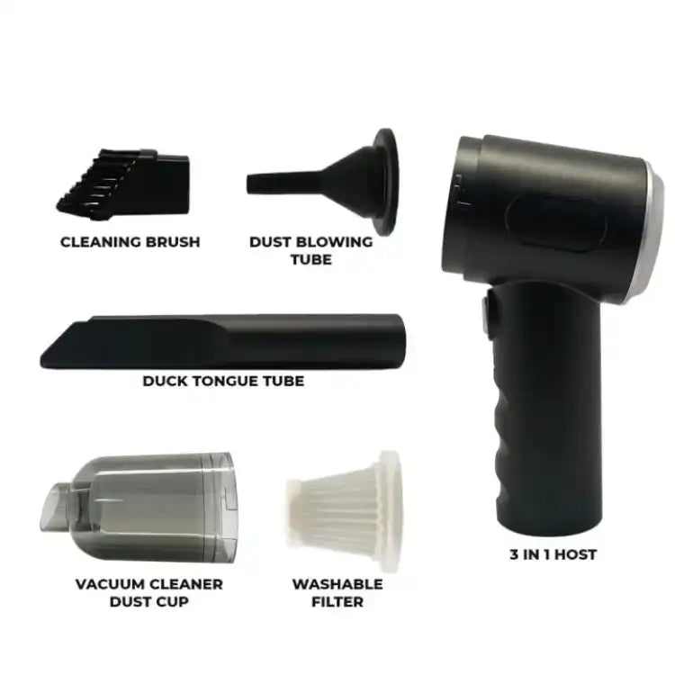 2-in-1 Powerful Cordless Air Duster & Vacuum β 50,000 RPM Electric Blower with 16000PA Suction | 6000mAh Rechargeable Cleaning Tool for PC, Keyboard & Electronics