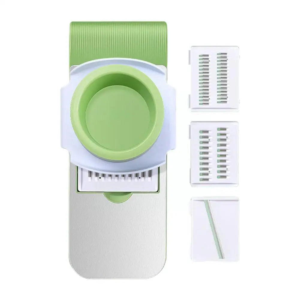 Premium 304 Stainless Steel Multifunctional Vegetable Cutter & Rotary Grater – 6-in-1 Manual Slicer & Shredder with Hand Guard