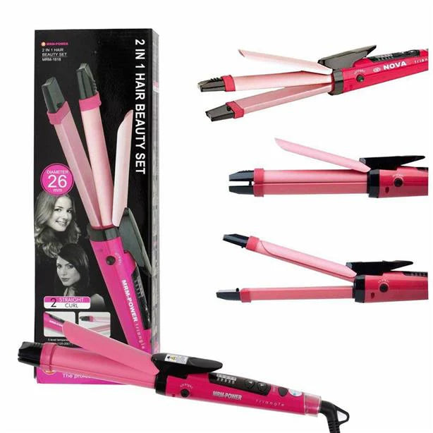 Nova 2-in-1 Hair Straightener & Curler NH-2009 - Ceramic Plates