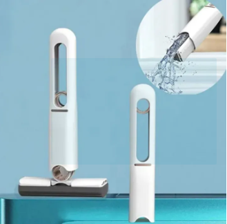 Portable Mini Squeeze Mop | Hand-Free Self-Wringing Cleaning Mop for Small Spaces & Surfaces