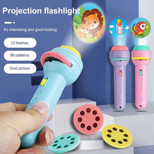 Children’s Slide Projector Torch With 4 Reels | Dinosaur & Animal Patterns | Bedtime Night Light | Educational Toy