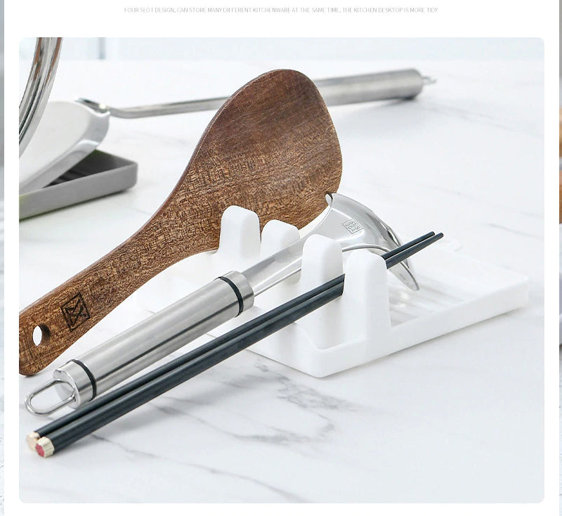 Multipurpose Pot Lid & Spoon Rest Rack | Kitchen Countertop Organizer for Spatulas & Ladles