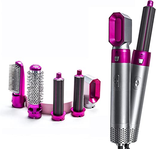5-in-1 Electric Hair Dryer Brush & Styler Kit – Detachable Curling Wand