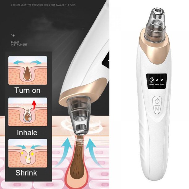 Professional Electric Blackhead Vacuum Remover – 5-in-1 Pore Cleanser with LED Display | USB Rechargeable & Certified Safe Face Extraction Tool