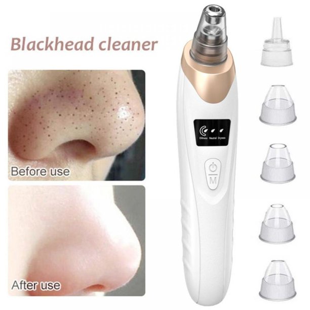 Professional Electric Blackhead Vacuum Remover – 5-in-1 Pore Cleanser with LED Display | USB Rechargeable & Certified Safe Face Extraction Tool