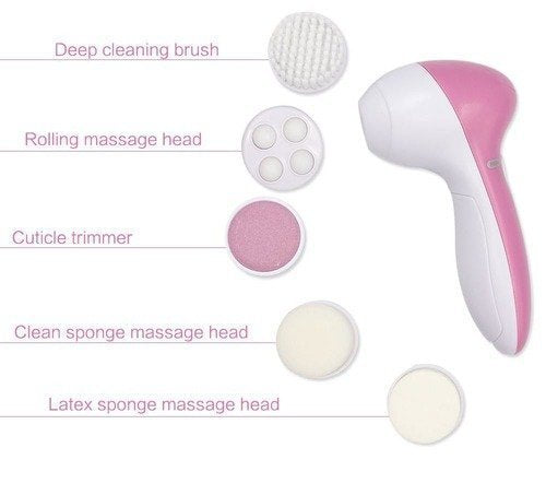 5-in-1 Facial Electric Cleanser & Massager – Multi-Functional Beauty Face Brush for Deep Cleaning, Exfoliation & Blackhead Removal