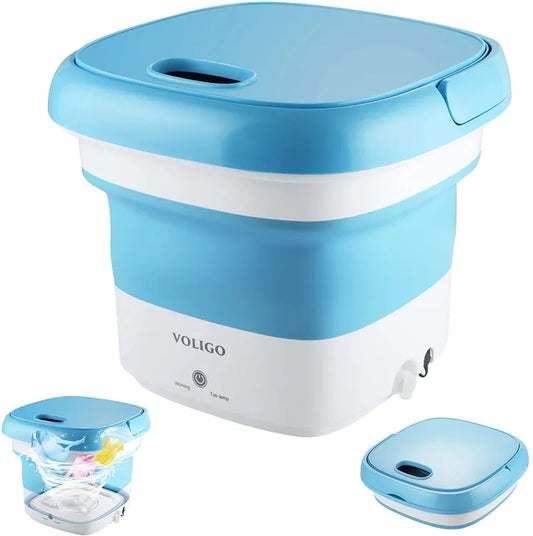 Portable Foldable Mini Washing Machine – Heavy Duty Imported Quality | Compact Ultrasonic Laundry Tub for Baby Clothes, Underwear & Travel (Random Color)