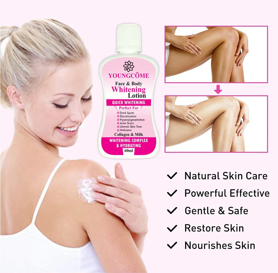 YOUNGCOME 60ml Intensive Body Whitening Lotion – Underarm & Private Part Brightening Cream | pH Balancing & Odor Eliminating Formula for All Skin Types