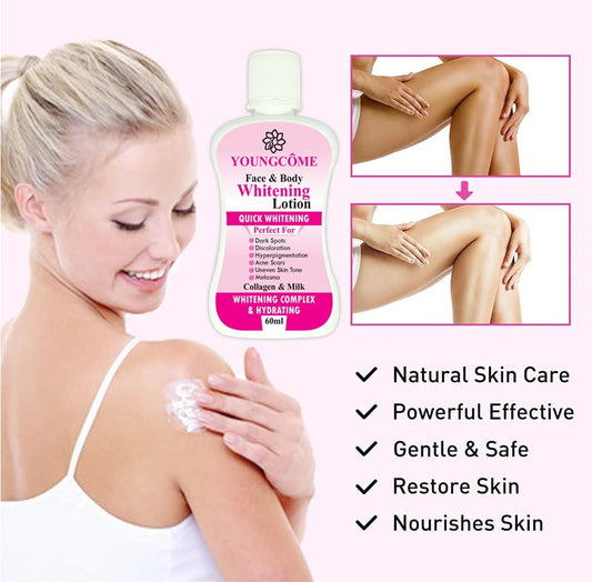 YOUNGCOME 60ml Intensive Body Whitening Lotion – Underarm & Private Part Brightening Cream | pH Balancing & Odor Eliminating Formula for All Skin Types