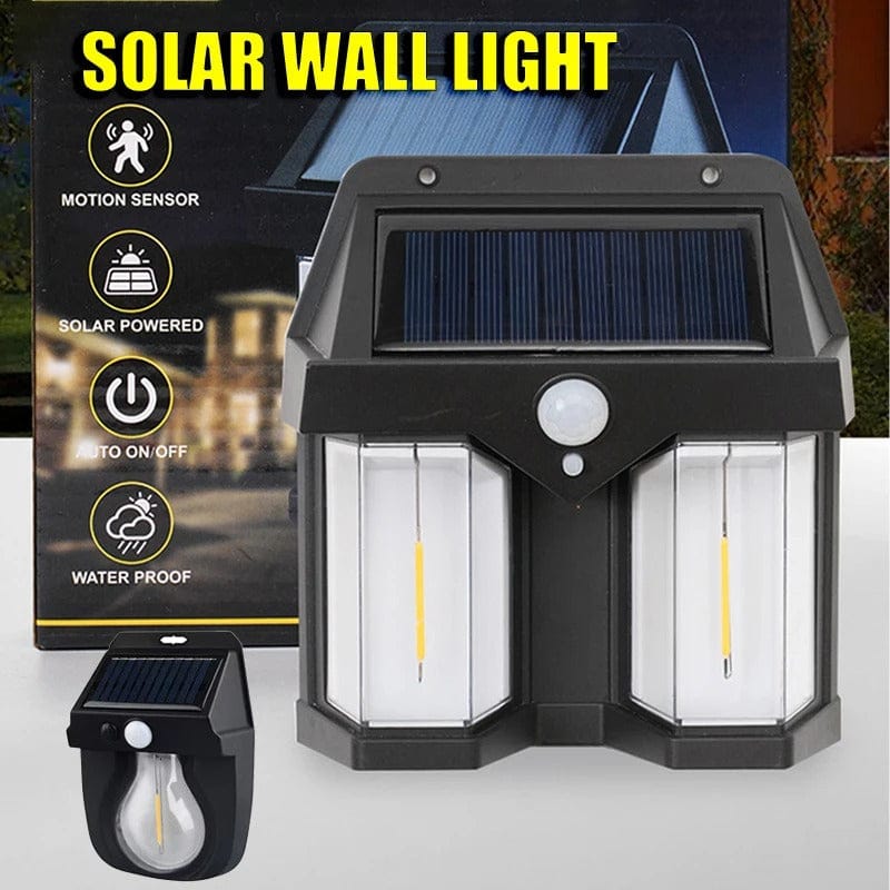 Premium Outdoor Solar Tungsten Wall Lamp – Smart Motion Sensor & Dusk-to-Dawn Induction Light | Waterproof Decorative Lighting for Garden, Villa & Patio (Pack of 1)