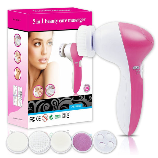 5-in-1 Facial Electric Cleanser & Massager – Multi-Functional Beauty Face Brush for Deep Cleaning, Exfoliation & Blackhead Removal