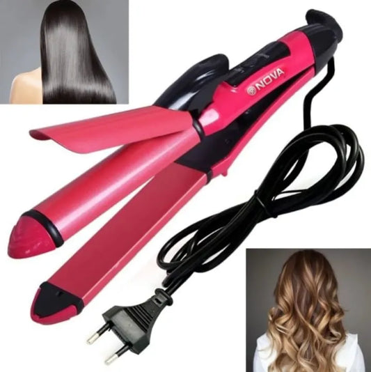 Nova 2-in-1 Hair Straightener & Curler NH-2009 - Ceramic Plates