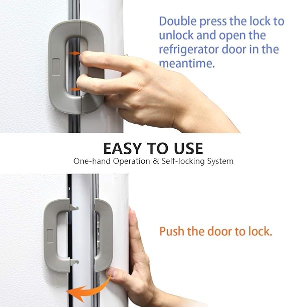 Child Safety Refrigerator Door Lock - Easy Adhesive Freezer & Fridge Lock