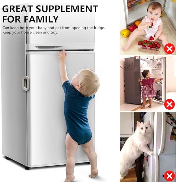 Child Safety Refrigerator Door Lock - Easy Adhesive Freezer & Fridge Lock