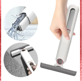 Portable Mini Squeeze Mop | Hand-Free Self-Wringing Cleaning Mop for Small Spaces & Surfaces