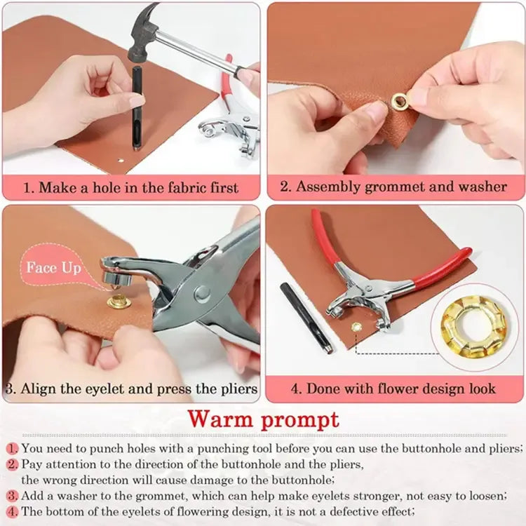 Heavy Duty Hand Press Button Plier with 50 Snap Buttons – Manual Metal Fastener Tool for Tailoring, Clothes & DIY Crafts (Without Lock)
