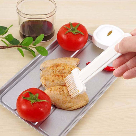 2-in-1 Oil Dispenser Bottle with Silicone Basting Brush | Mess-Free Kitchen Oil Storage & BBQ Grilling Set